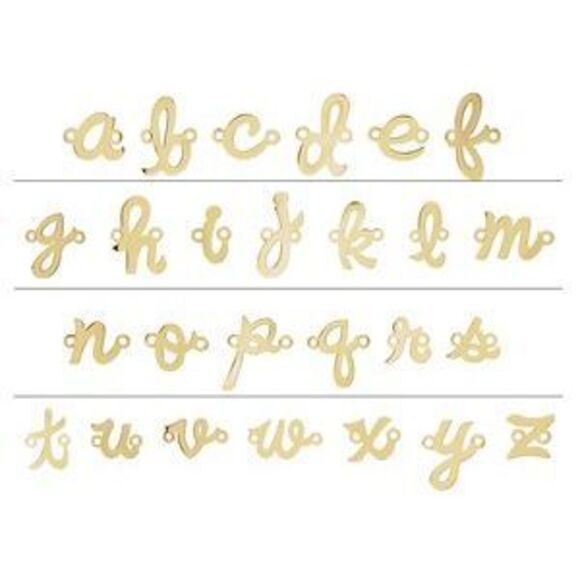 Kazi Luxury 14K Yellow Script Initial D Link - Picture 2 of 5